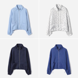 宽松透气全苎麻长袖 干爽利落立领薄款 外套春女 茉莉雅集 WWT09010