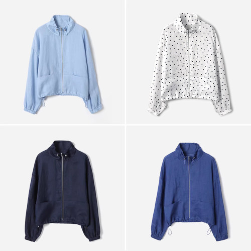 WWT09010 茉莉雅集 干爽利落立领薄款宽松透气全苎麻长袖外套春女