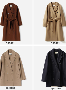 WDY05011 大M1081/g@st0n* 拍卖级110支羊毛羊绒双面呢大衣女