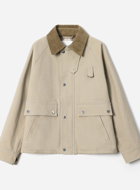 *WWT08074 茉莉雅集 R*L巴恩风挺括全棉灯芯绒领夹棉廓形谷仓外套
