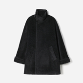 茉莉雅集 WDY08023 赫本风意大利进口马海毛绵羊毛立领大衣女