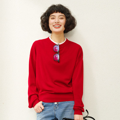 *WZT05337 茉莉雅集零负担优雅可机洗全真丝18针海魂条纹针织套衫