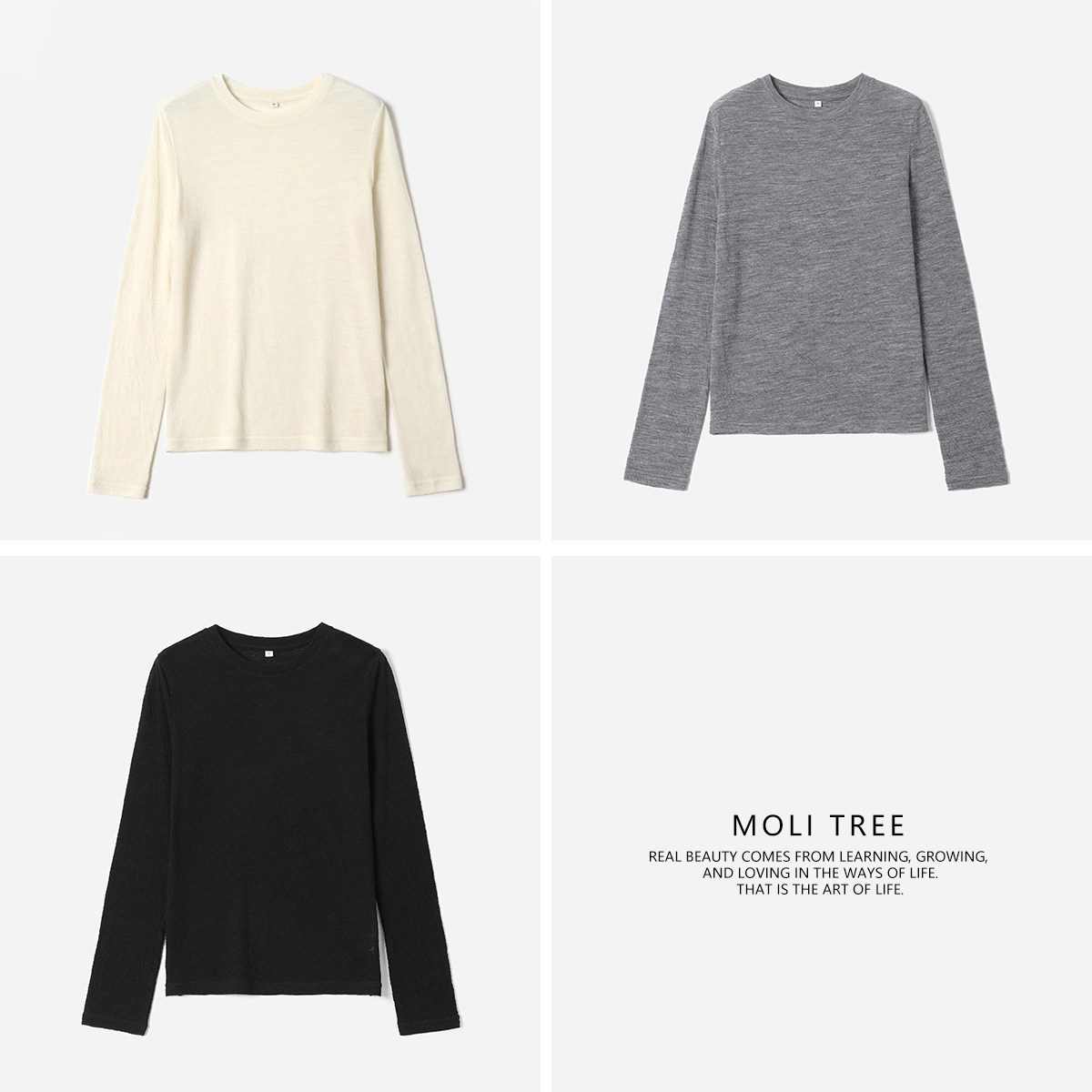 WTX08024  R0*W日本舒适肌理提花细腻绒感精纺全羊毛圆领T恤