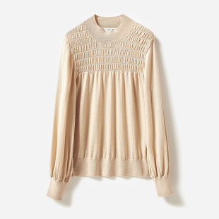 重工女 可机洗140S精纺全羊毛针织套衫 WZT04146 茉莉雅集