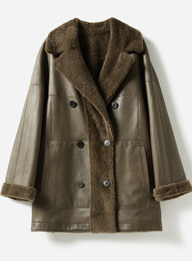 WPY05064 茉莉雅集 法国无涂拉贡皮毛一体双面穿