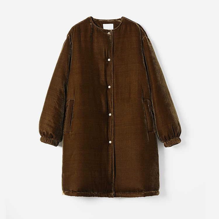 *WYR06117 茉莉雅集 流光盛宴真丝丝绒可追溯95白鹅绒长款羽绒服