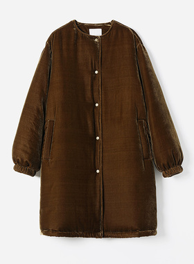 *WYR06117 茉莉雅集 流光盛宴真丝丝绒可追溯95白鹅绒长款羽绒服