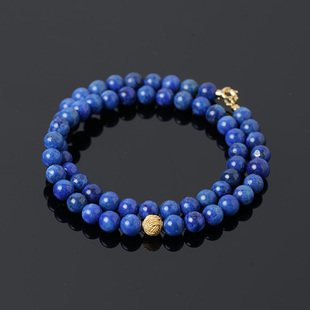 YBQJ0001 7mm天然青金石圆珠项链