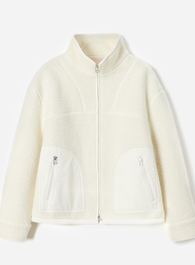 *WWT08107茉莉雅集 一触即暖日本强缩羊毛颗粒绒防风保暖立领外套