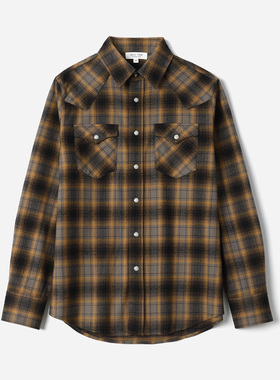 *WCS08163 茉莉雅集 R*L老钱复古格纹温暖磨毛全棉翻领长袖衬衫