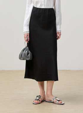 *WBQ08065 茉莉雅集 R0*W天花板意大利全亚麻优雅随性鱼尾半裙女