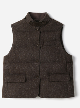 WYR08030 英国羊毛无忧可追溯95白鹅绒点子纱羊毛真丝羽绒马甲