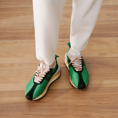 茉莉雅集拼接撞色复古阿甘运动鞋