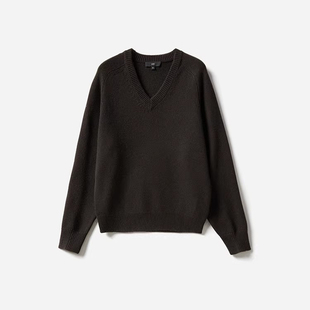 * WZT06200 茉莉雅集 R0*W KVSS全羊绒V领廓形针织套衫毛衣女
