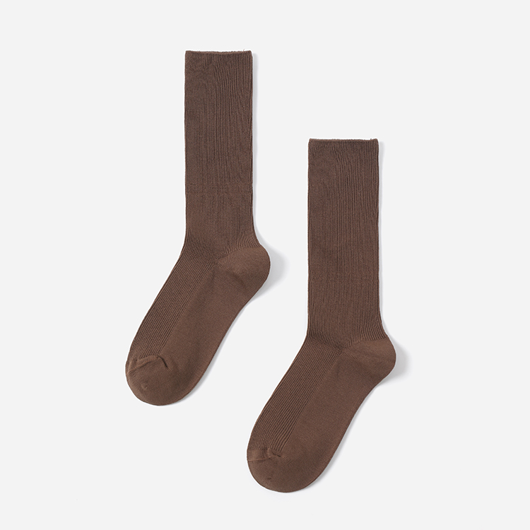 WSP08039  茉莉雅集 经典百搭休闲复古纯色舒适透气高支棉中筒袜