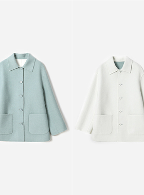 WDY08024 麦瑟尔夫人的衣橱意大利羊毛羊绒兔毛双面呢双面穿大衣