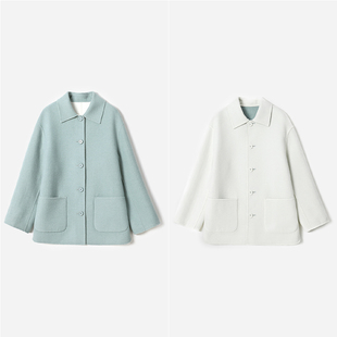 WDY08024 麦瑟尔夫人的衣橱意大利羊毛羊绒兔毛双面呢双面穿大衣