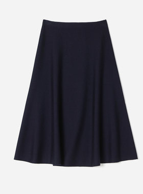 *WZQ07013 茉莉雅集 I*C高雅舒适针织精纺羊毛A摆迷笛伞裙半裙女