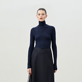 女 PH人字纹提花高领打底针织套衫 WZT08036 140S精纺全羊毛J0S