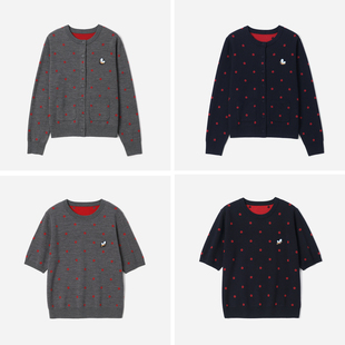 WZT09039 茉莉雅集 I*C趣味个性提花绣花圆领羊毛针织套衫/开衫女