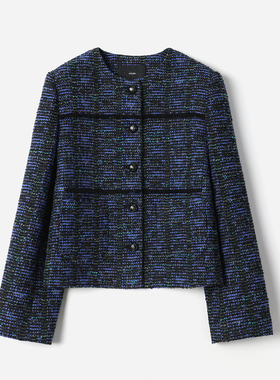 *WWT08265 茉莉雅集 香*风意大利进口星河蝶梦花呢长袖外套女