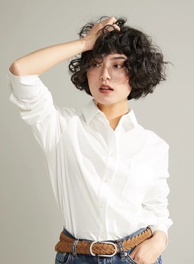 *WCS05034 茉莉雅集 大M经典舒适抗皱日本针织棉长袖衬衫