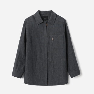 衬衫 H家天花板意大利全亚麻翻领长袖 茉莉雅集 外套女 WWT08326