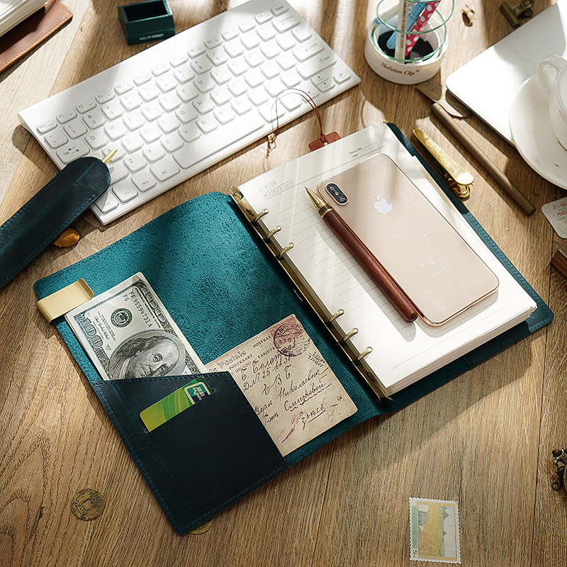 小清新复古牛皮记事本活页夹绑绳款学生旅行日子笔记本手账本a5