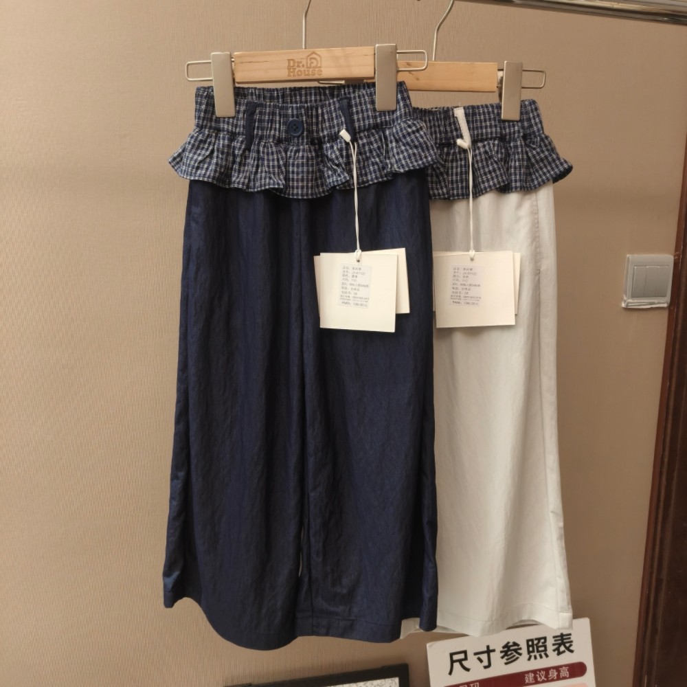 女童夏季凉快薄款棉阔腿裤学生女宝女孩夏季凉快屁帘阔腿裤女孩裤