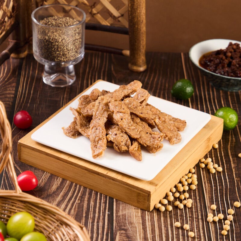 植食记素食一条筋120g常温零食有嚼劲黑胡椒味辣味营养食品伴手礼