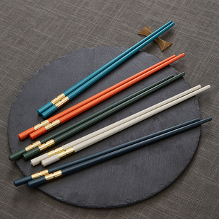 TAYOHYA/多样屋 高档防滑圆头合金筷子料理礼盒装送礼10双装