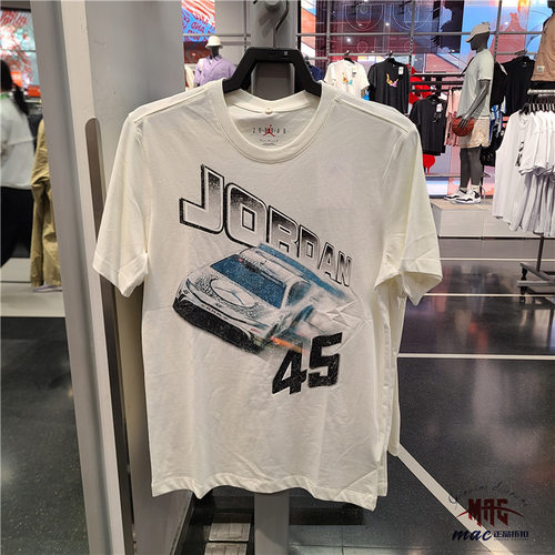 Air Jordan 九代丰田凯美瑞印花男子纯棉短袖T恤 IB7352-133