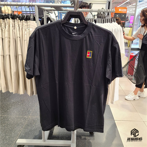 Nike Court 耐克男子网球 宽松舒适全棉短袖T恤 HJ3363-010-100
