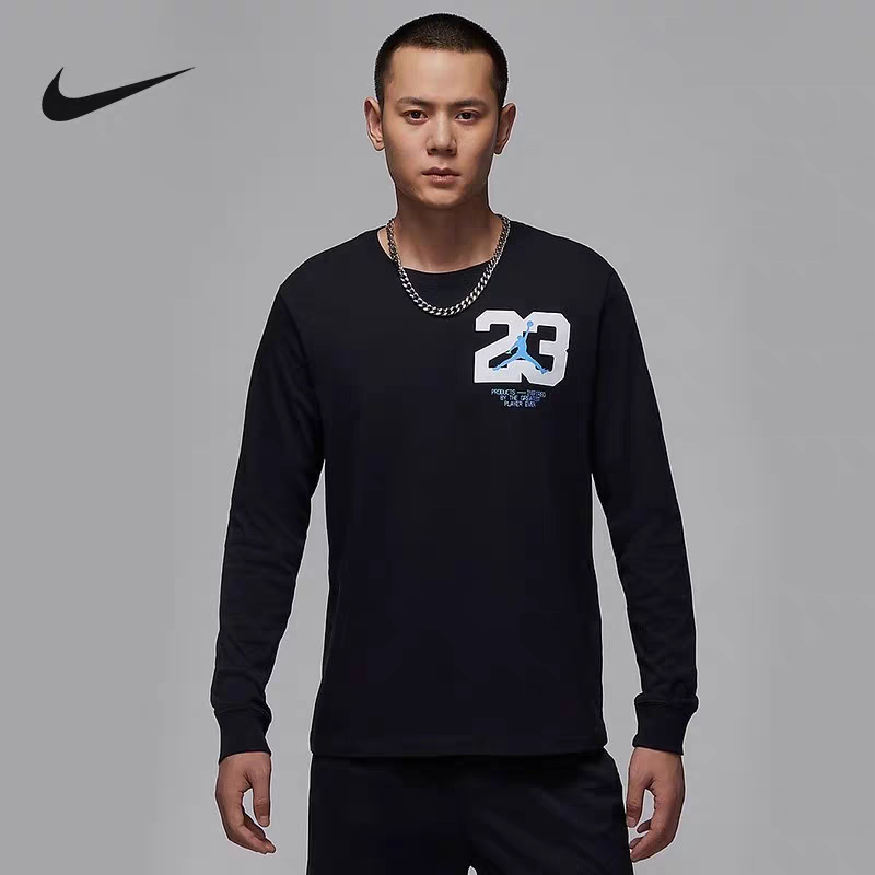 Air Jordan 23男子春秋纯棉透气运动休闲长袖T恤打底衫FZ1982-011