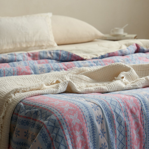 波西米亚全棉色织提花夏凉被机洗