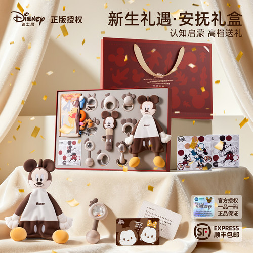 迪士尼婴儿玩具可啃咬周岁礼物宝宝婴幼儿早教玩具0到6个月玩偶