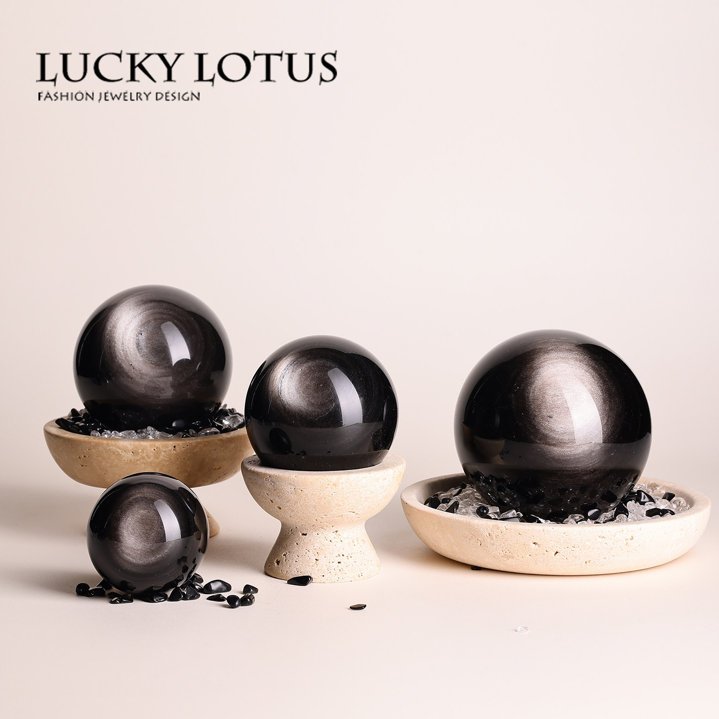 LUCKYLOTUS银曜石水晶球摆件