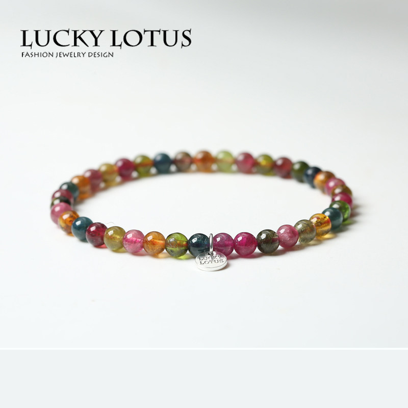 luckylotus珠宝首饰 巴西碧玺手链 男女手串 简约百搭 证书 包邮
