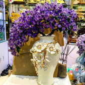 天然紫水晶发财树别墅客厅玄关风水招财树欧式 陶瓷花瓶乔迁礼品