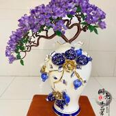 新款 饰品 轻奢超密紫水晶发财树大号招财树客厅电视柜玄关摇钱树装