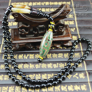 天然西藏老矿天珠项链原石页岩九眼至纯玛瑙真品天眼吊坠