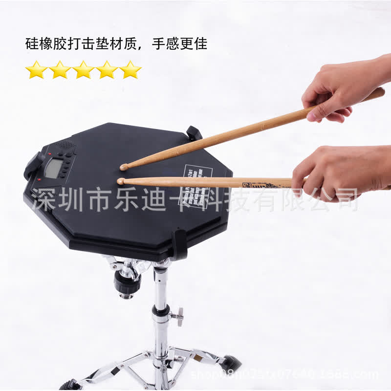 电子哑鼓支架子鼓 12寸带节拍器哑鼓 打击垫打击板练习鼓工厂供应