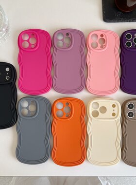 CHOWILL日韩ins风莫兰迪色系波浪外观适用iPhone17Pro Air 16 15 14Plus 13Pro 12 11 Xs XR苹果时尚手机壳