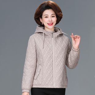 中年妈妈夹棉外套秋冬装50岁洋气衣服时尚中老年人奶奶轻便小棉袄