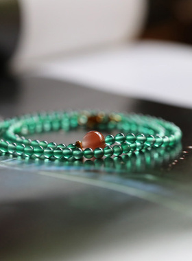 池上丨甜绿玉髓樱桃红手串