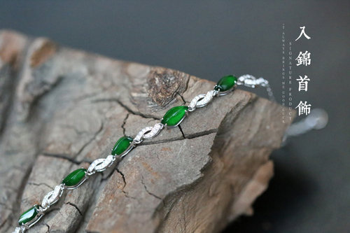 入锦定制满绿马眼18k白金首饰