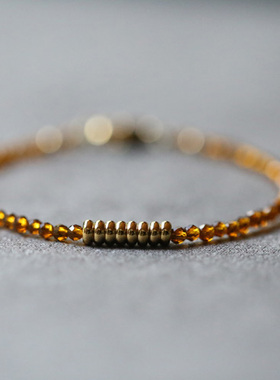 八方丨刻面橙尖晶石9k金盘珠细