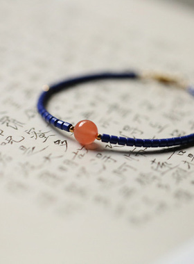 手链樱桃红青石极细款精致女