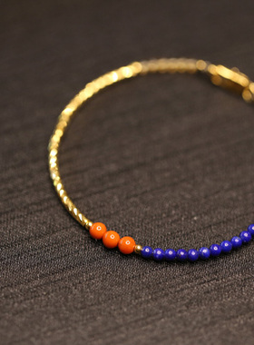 青云满肉南红十二月生辰石细手链