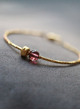 细手链紫云母转运珠金管